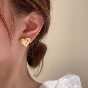 Gold Heart Shaped Earrings